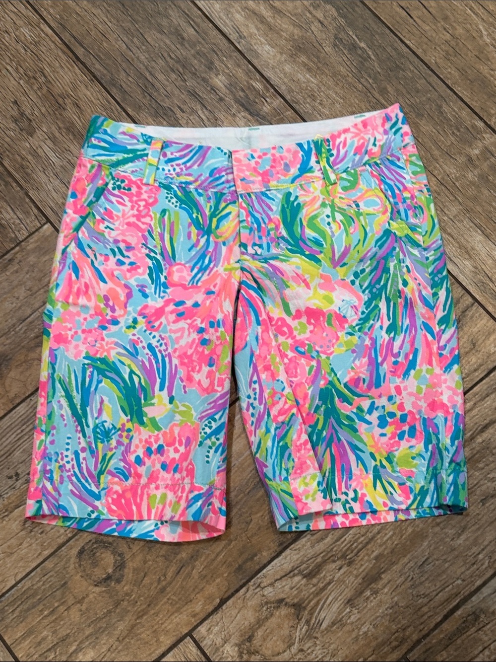 Lilly Pulitzer Women’s Bermuda Chipper Short Multi Fan Sea Pants size 00